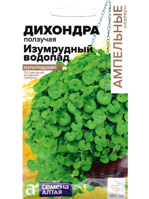 Дихондра Изумрудный Водопад [Семена алтая] купить с доставкой Дихондра «Изумрудный водопад» — это удивительное декоративное растение, которое завораживает своей красотой и характерным каскадным ростом. Её зелёные водопады преобразят любой уголок вашего сада, придав ему свежесть и гармонию. Эта лиана с мягкими и плотными листьями представляет собой идеальное решение для тех, кто хочет добавить в свой сад мягкие зелёные акценты, создавая эффект естественного водоёма или зелёного ковра.