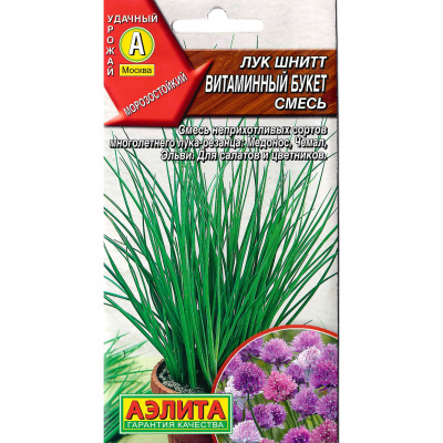 Лук Шнитт Витаминный букет [Аэлита] купить с доставкой Он полюбился огородникам благодаря великолепному вкусу и насыщенному аромату, придающему особую пикантность салатам и другим блюдам.