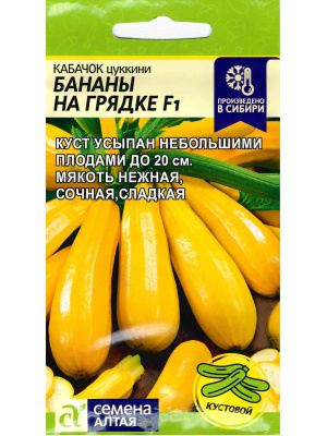 Кабачок Бананы на Грядке F1 [Семена алтая] купить с доставкой Хотите вырастить необычные кабачки с необыкновенно сладким вкусом? Тогда гибрид Бананы на грядке – это ваш выбор! Уникальное кустовое растение с яркой окраской плодов будет радовать урожаем ежедневно и при этом не доставлять лишних хлопот.