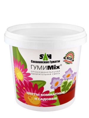 Гуми МИХ для Цветов комнатных и садовых ведро 0,9кг (Сахалинские гуматы)(12шт) купить с доставкой 
