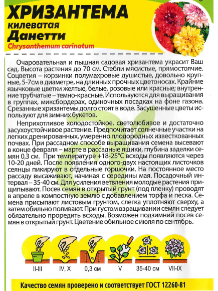 Хризантема Данетти килеватая [Семена алтая] купить с доставкой