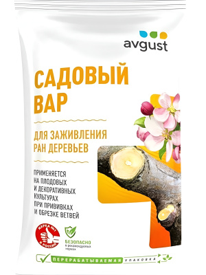 Вар садовый 150 г [Август] купить с доставкой ​Садов​ый вар от компании «Август» — надежный помощник садовода, который помогает сохранить здоровье деревьев и кустарников, повышая их устойчивость к внешним повреждениям и инфекциям.​ Препарат представляет собой пластичную массу, удобную в использовании, устойчивую к воздействию влаги и перепадам температур. Вар образует плотное защитное покрытие, предотвращающее пересыхание и инфицирование древесины.