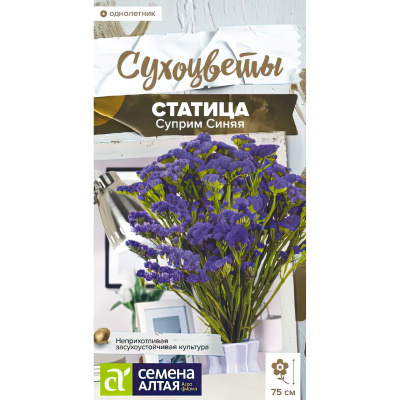 Статица Суприм Синяя [Семена алтая] купить с доставкой один из самых красивых и популярных сухоцветов, используемых во флористике и ландшафтном дизайне