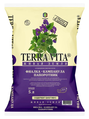 Грунт "Живая Земля" Фиалка-Кампанула-Папоротник 5 л купить с доставкой 