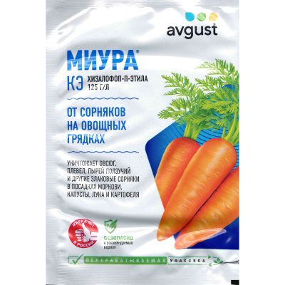 Миура от сорняков на грядках 4мл [Август] купить с доставкой Миура — это системный инсектицид-акарицид широкого спектра действия, предназначенный для защиты растений от насекомых-вредителей и клещей. Он эффективно воздействует на нервную систему насекомых, нарушая их жизненные функции, что приводит к их быстрой гибели.