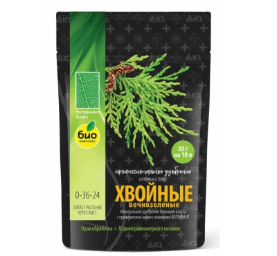 Нутривант Плюс Биокомплекс Хвойные вечнозелёные 150г купить с доставкой Инновационный продукт нового поколения, который станет незаменимым помощником в хвойном саду. На данный момент аналогов нет. Его уникальный состав проникает в растение постепенно даже через межклеточные пространства листа.