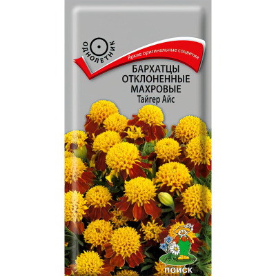 Бархатцы отклоненные махровые Тайгер Айс [Поиск] купить с доставкой яркое и оригинальное растение, без которого невозможно представить ландшафтный дизайн