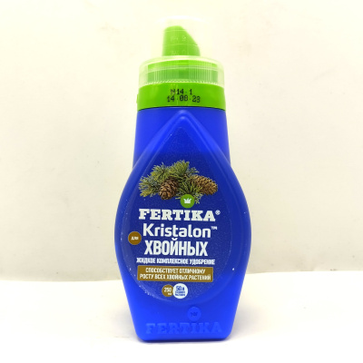 Фертика Кристалон Хвойные 250 мл NPK 3-2-7 купить с доставкой Фертика Кристалон Хвойные - это комплексное удобрение, разработанное специально для подкормки хвойных растений. Оно содержит в своем составе комплекс веществ, которые способствуют: улучшению роста и развития растений.