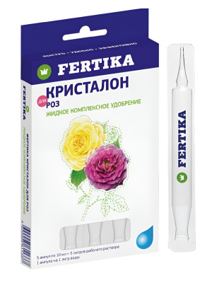 Кристалон Роза 10 мл * 5 шт [Фертика] купить с доставкой Жидкое комплексное удобрение Кристалон для роз от известной компании Fertika – отличный вариант подкормки цветущих растений. Помимо роз, средство хорошо показало себя при выращивании хризантем и бегоний.