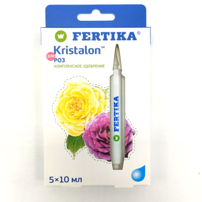 Кристалон Роза 5 амп*10 мл NPK 7-7,8-11 [Фертика] купить с доставкой Жидкое комплексное удобрение Кристалон для роз от известной компании Fertika – отличный вариант подкормки цветущих растений. Помимо роз, средство хорошо показало себя при выращивании хризантем и бегоний.