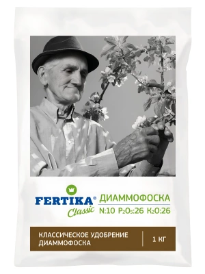 Диаммофоска 1 кг [Фертика] купить с доставкой Диаммофоска - удобрение, созданное с любовью и заботой о растениях. Сочетание аммония и фосфора в оптимальных пропорциях делает его идеальным выбором для подкормки садово-огородных культур.