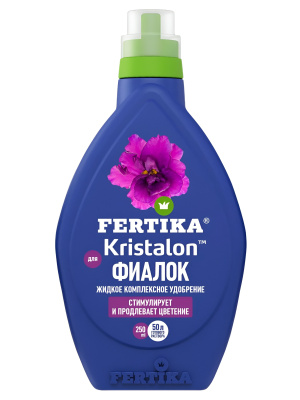 Фертика Кристалон Фиалка 250 мл [Фертика] купить с доставкой Фертика Кристалон Фиалка — это комплексное удобрение, разработанное специально для подкормки фиалок. Оно содержит в своем составе комплекс веществ, которые способствуют: улучшению роста и развития растений; укреплению иммунитета растений; удлинению периода цветения; увеличению интенсивности окраски цветов.