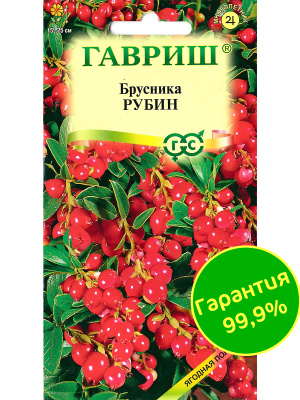 Брусника Рубин [Гавриш] купить с доставкой ​Брусника Рубин — это не просто ягода, а настоящая находка для любителей лесных даров! Ярко-красные, блестящие ягоды обладают не только восхитительным вкусом, но и удивительными полезными свойствами.